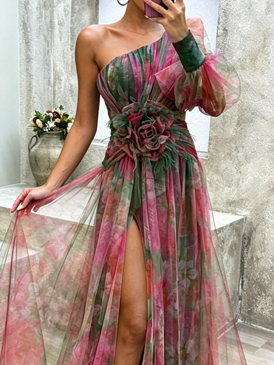 Women's Fashion Floral Art Print Casual Stylish Comfortable Dress