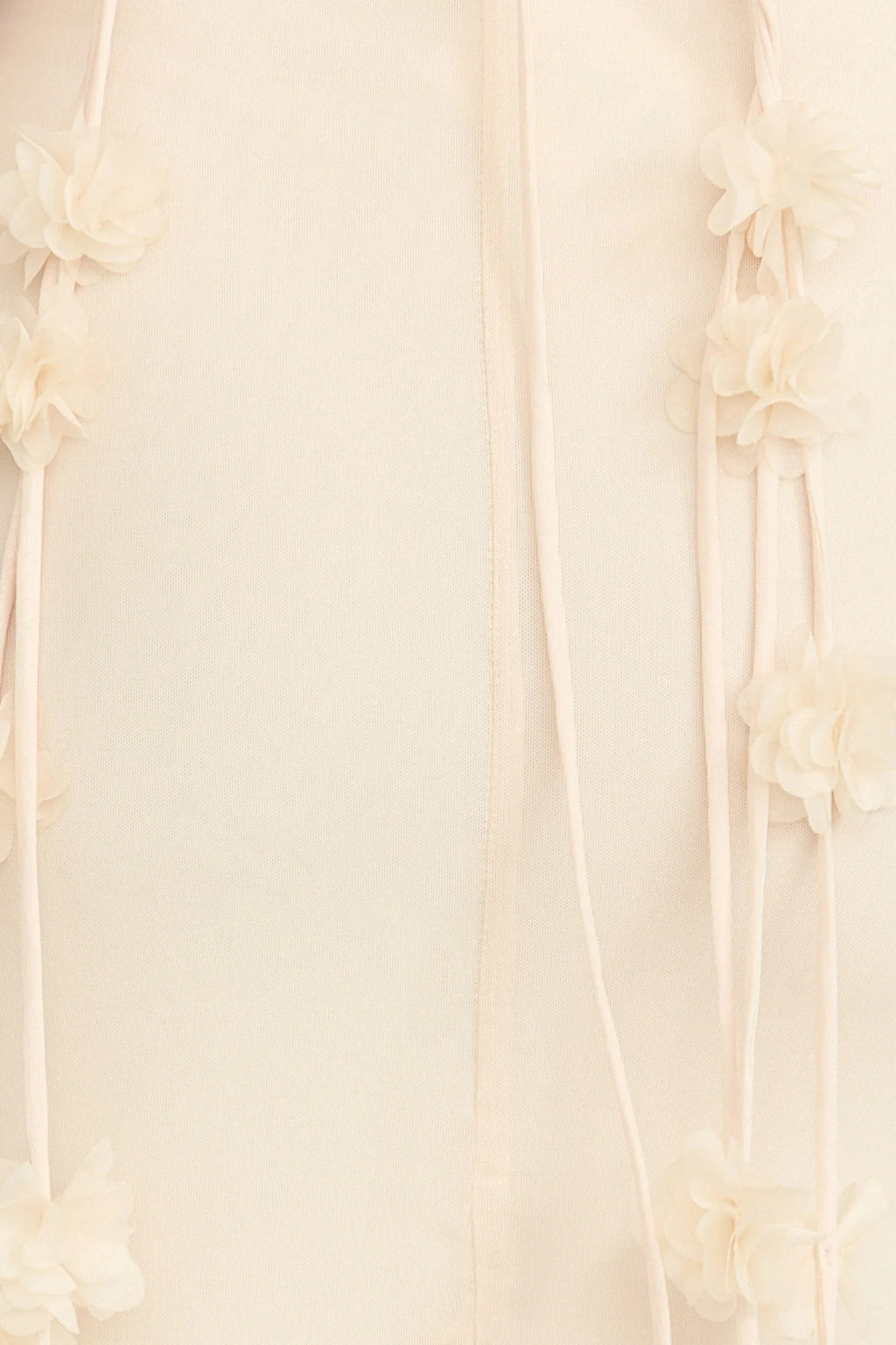 Penny Maxi Dress - Draped Cowl Neck 3D Flower Dress in Cream