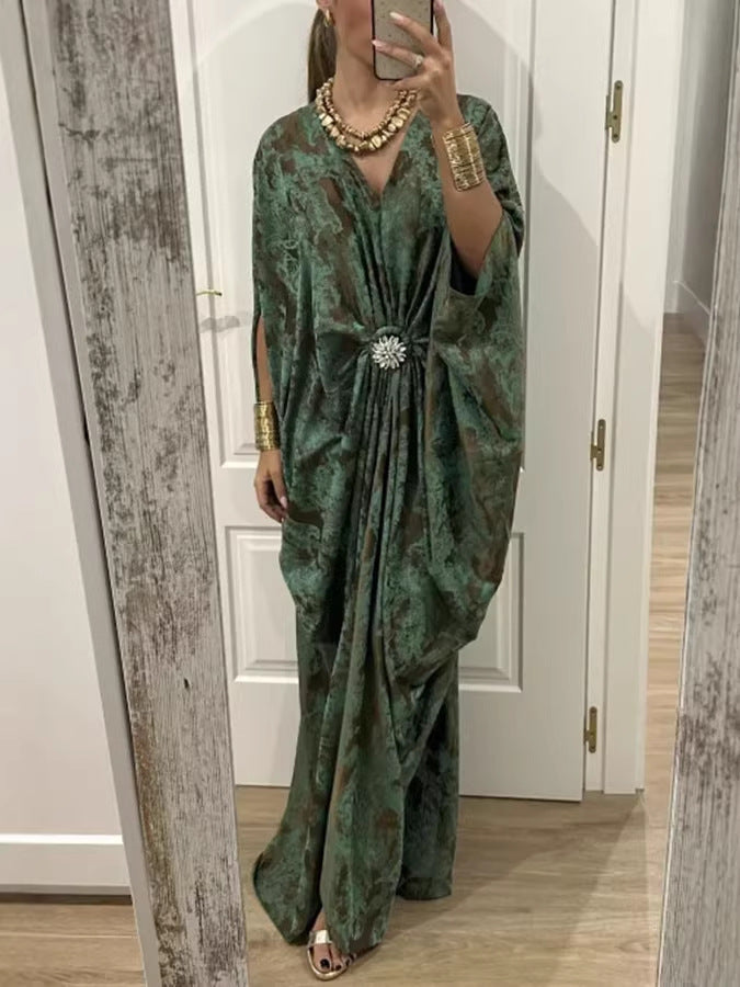 Women's Designer Batwing Sleeve Mid-length Dress