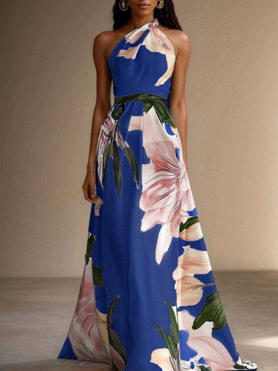 Women's Printed Maxi Vacation Sleeveless Dress