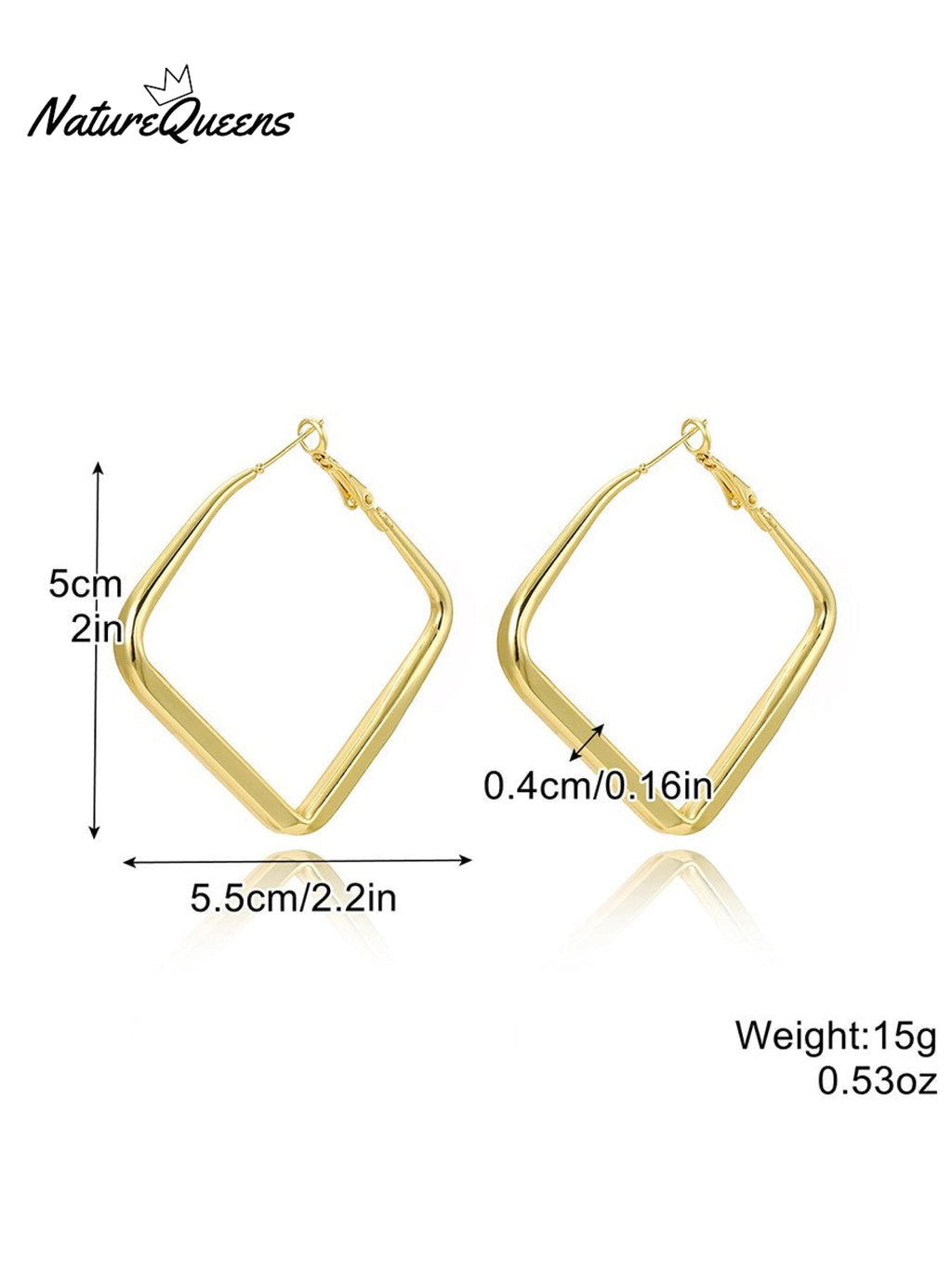 Geometric Metal Shape Plain Hoop Earrings