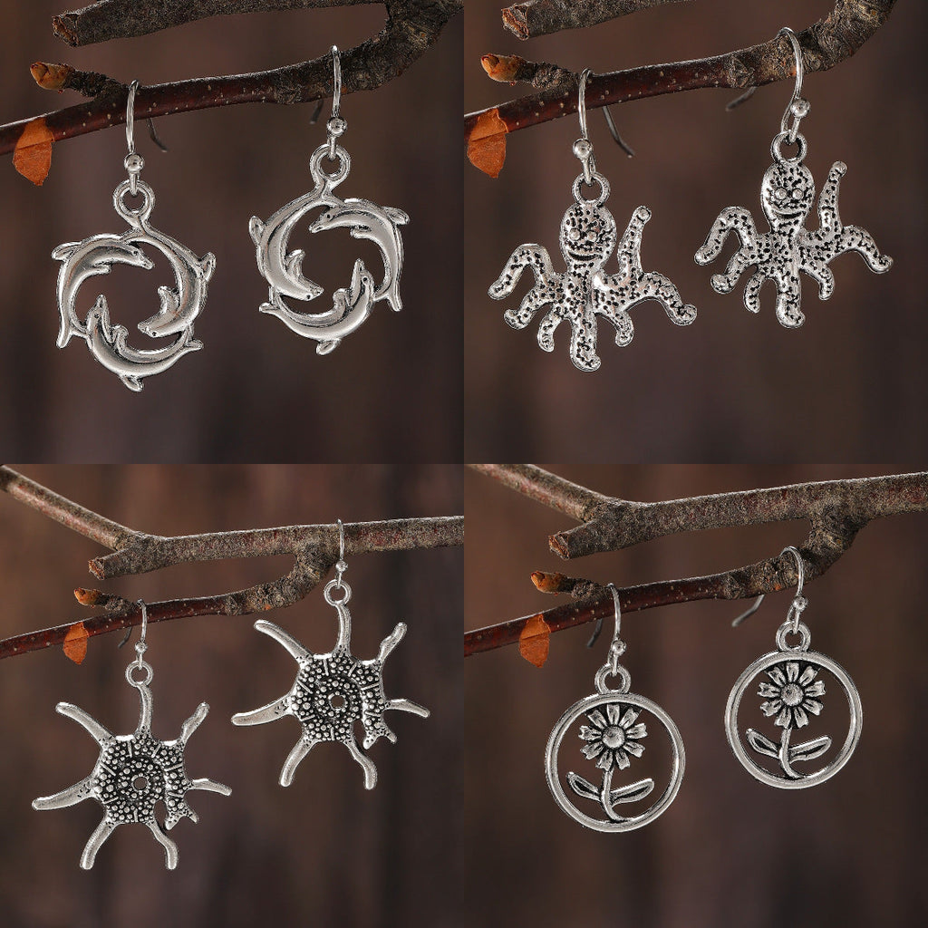 Ancient Silver Dolphin Earrings