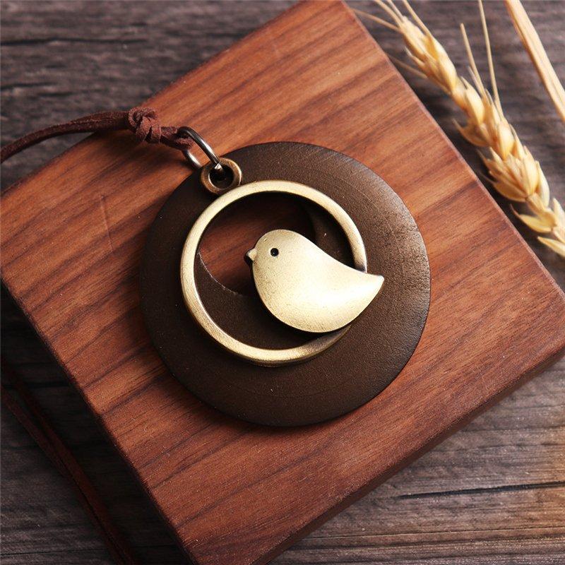 Handmade Bird Sweater Vintage Necklace
