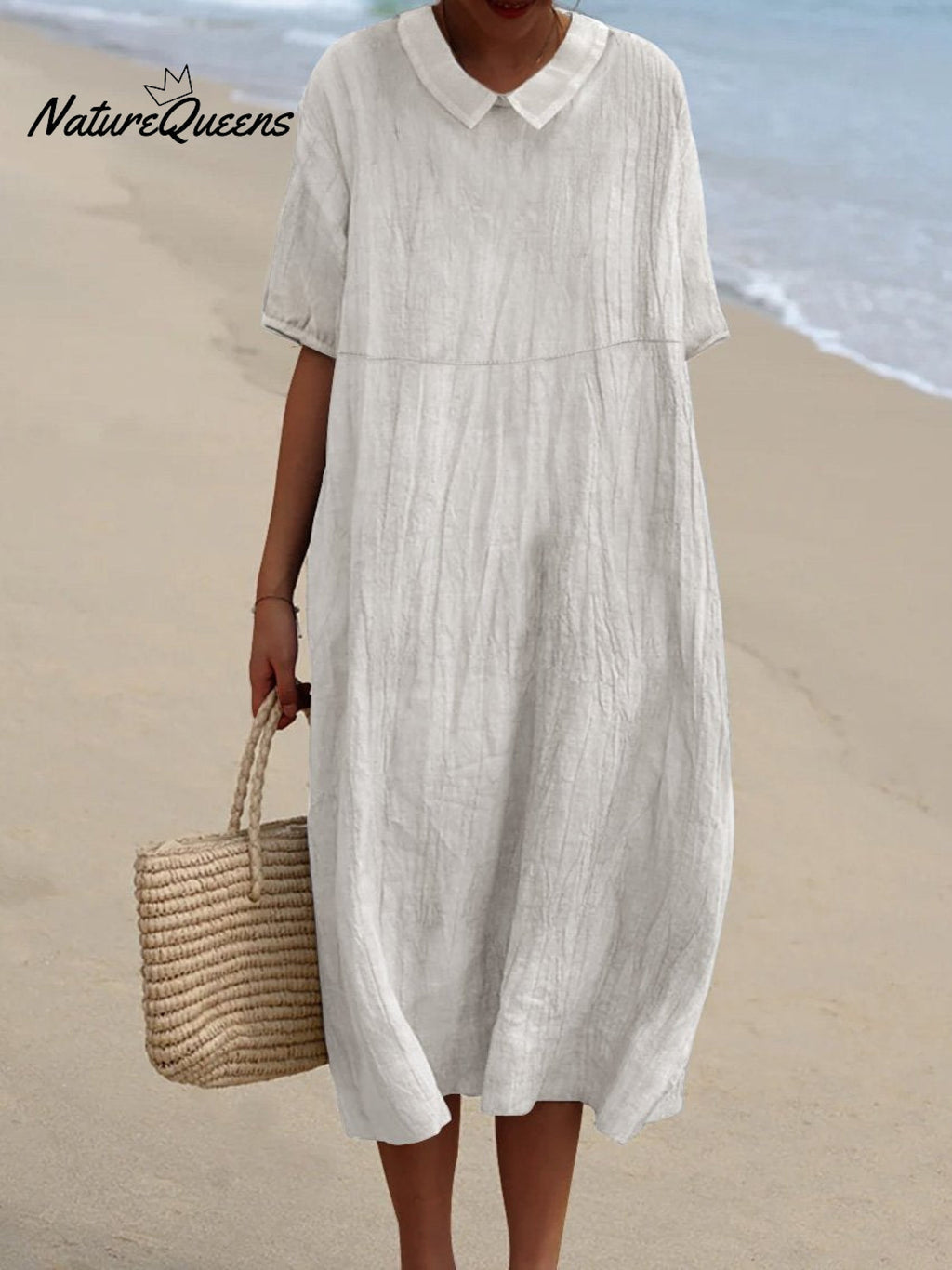 Women's Pocket Linen Dress（Convertible Dress With Front And Back Option）