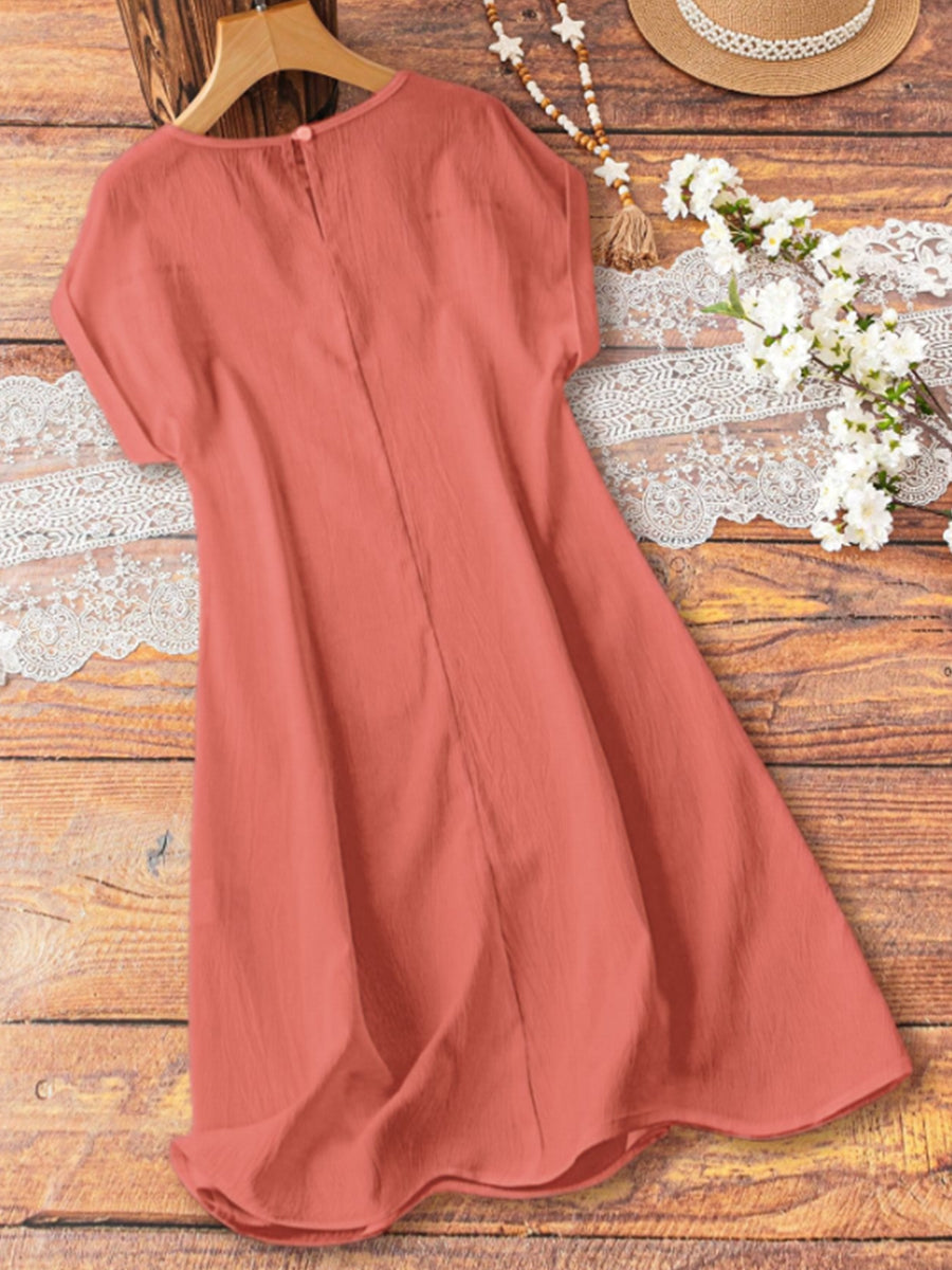 Casual & Elegant Cutout Lace-paneled Dress