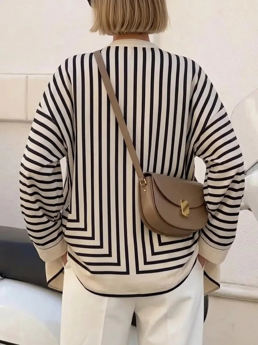 Women's Striped Loose Cardigan Shirt