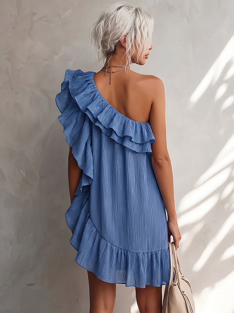 Elegant Off-shoulder Ruffled Mini Dress