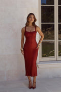 LUXE Spark Spell Midi Dress Wine