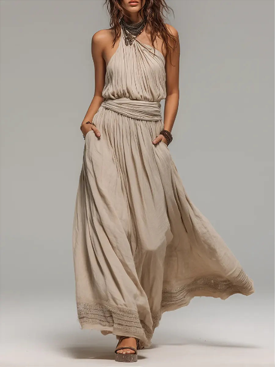 Women's Simple Asymmetric Shoulder Dress