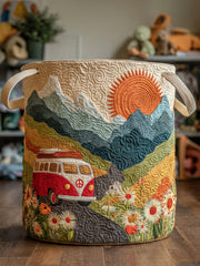 Hippie Van Quilted Laundry Basket