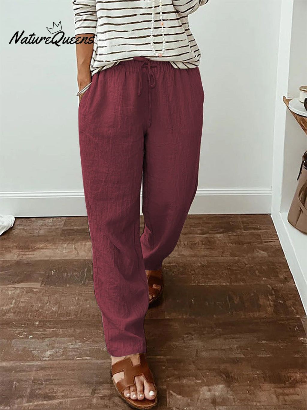 Women'sCotton And Linen Casual Pants