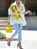 Women's Casual Floral Lapel Shirt