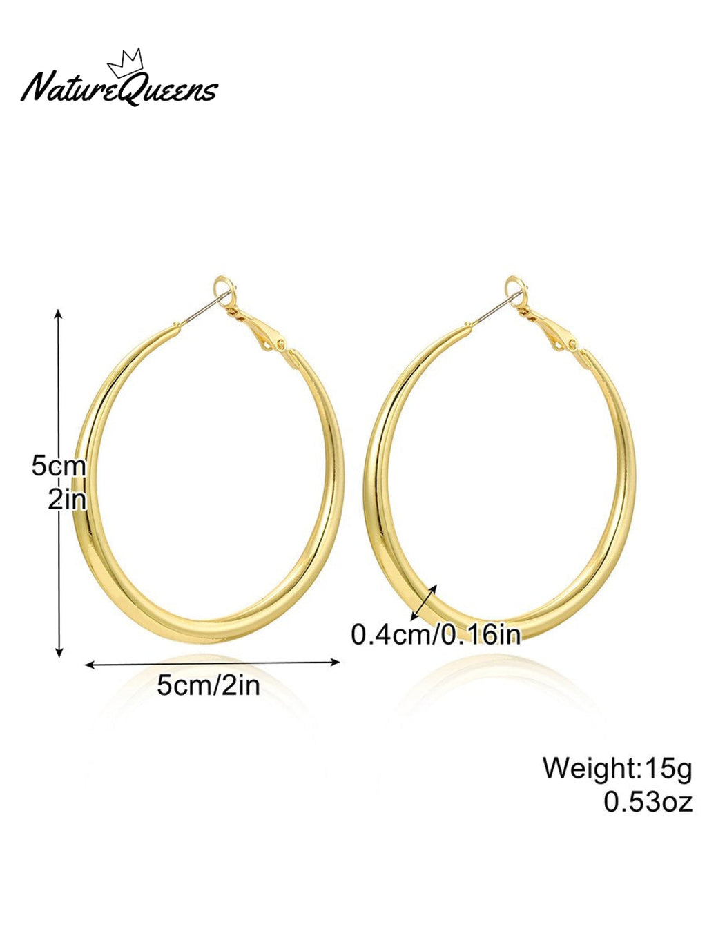 Geometric Metal Shape Plain Hoop Earrings
