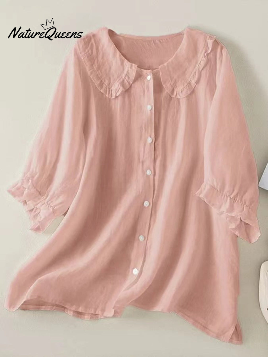 Women‘s Peter Pan Collar Cotton Shirt