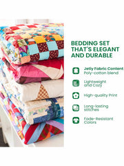 Patchwork Hearts 3- Piece Quilted Bedding Set