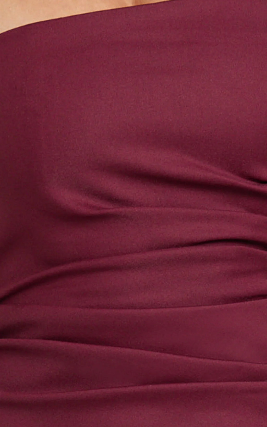 Jamie Maxi Dress - Strapless Ruched Fitted Column Dress in Wine