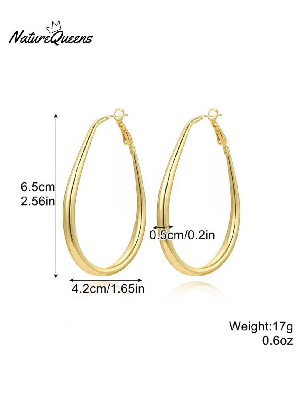 Geometric Metal Shape Plain Hoop Earrings