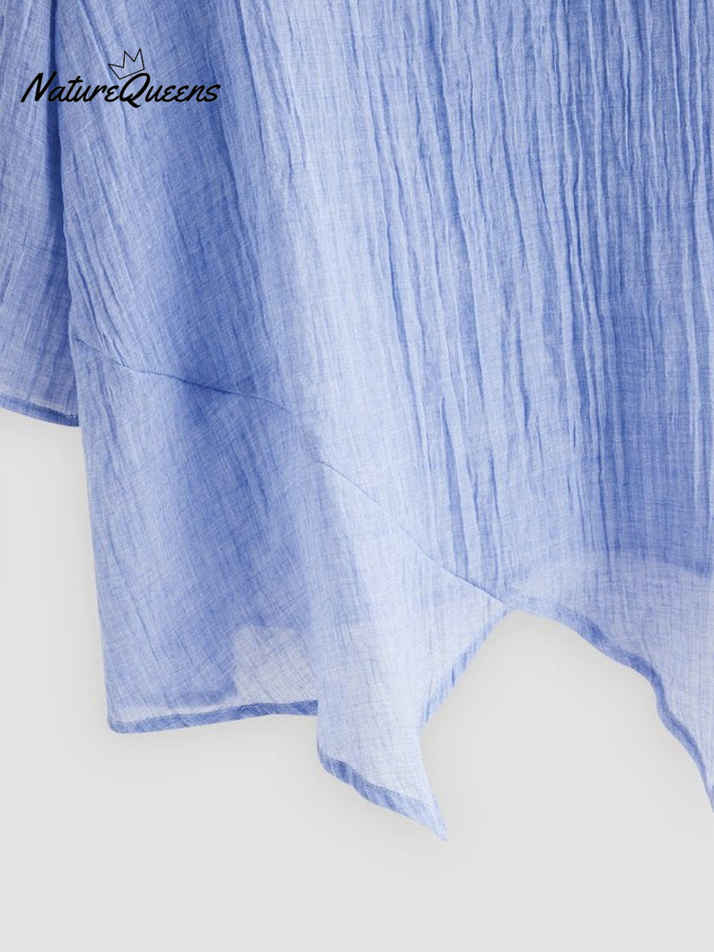 JFN Cotton & Linen Asymmetric Hem Loose Fit Long Sleeve Shirts Tunic Top