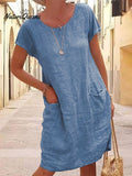 Women's Cotton And Linen Style Dress