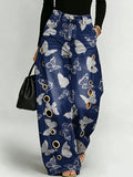 Elegant And Dreamy Butterfly Decorative Pattern Women's Cotton Denim Pants