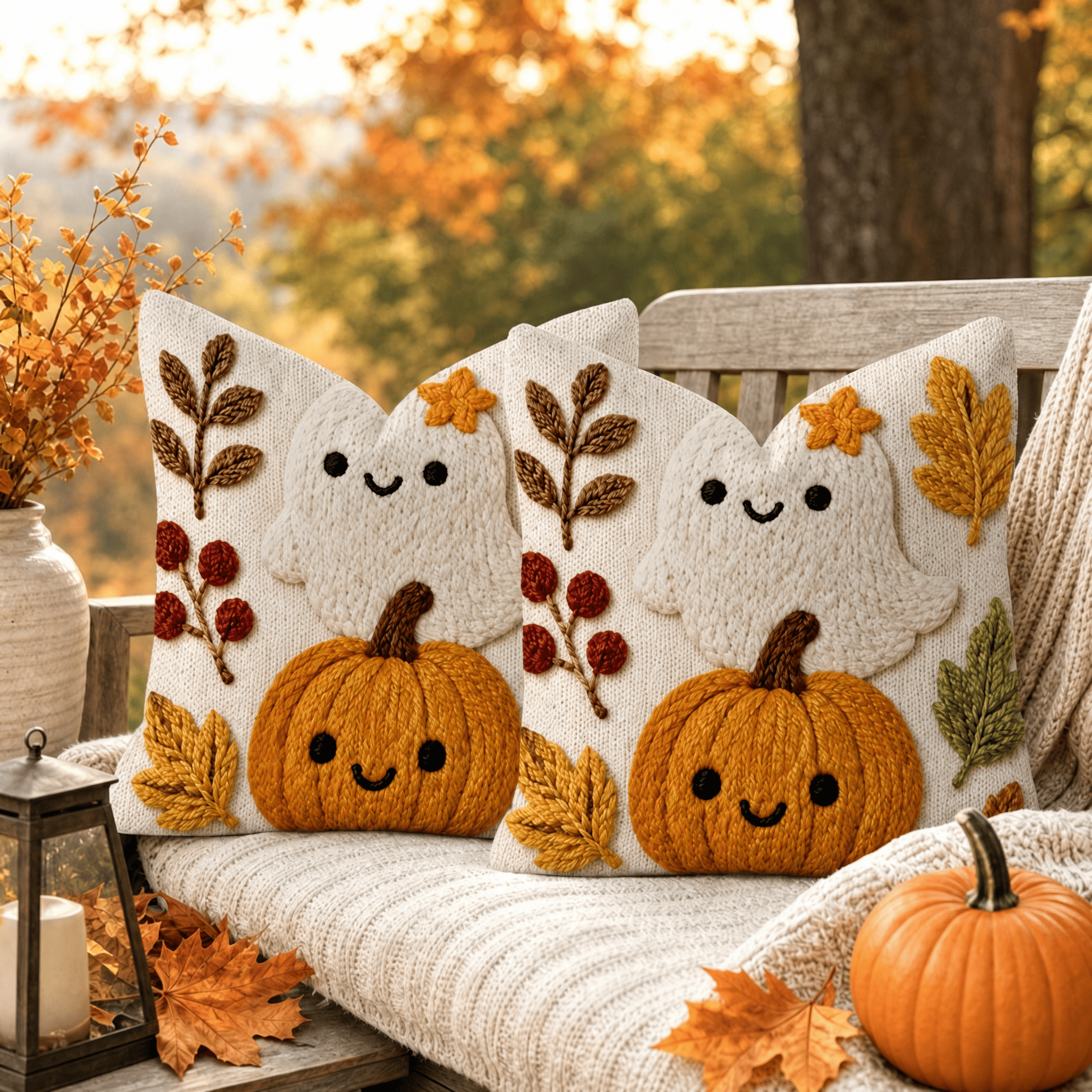 2026 Halloween Autumn Sofa Pumpkin Pillowcase And Cushion Cover(45 * 45CM)