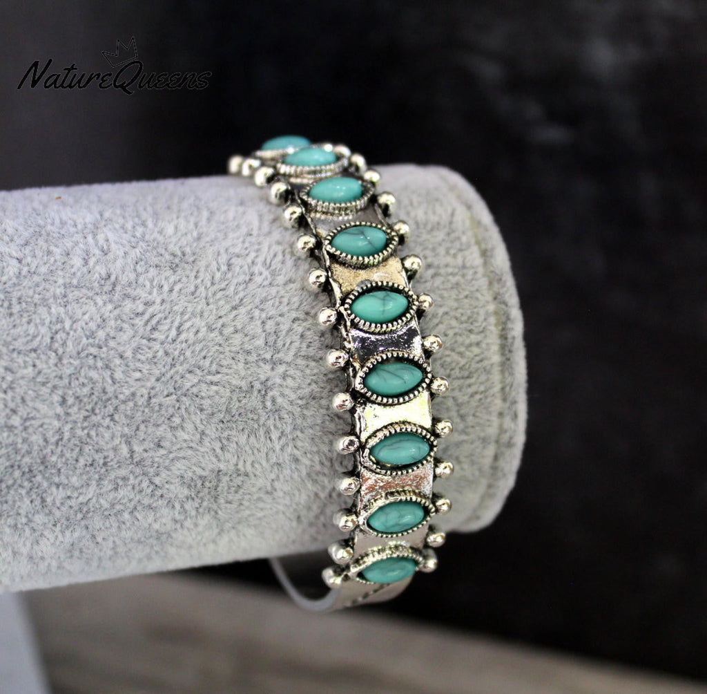 Elegant Turquoise Boho Cuff Bracelet