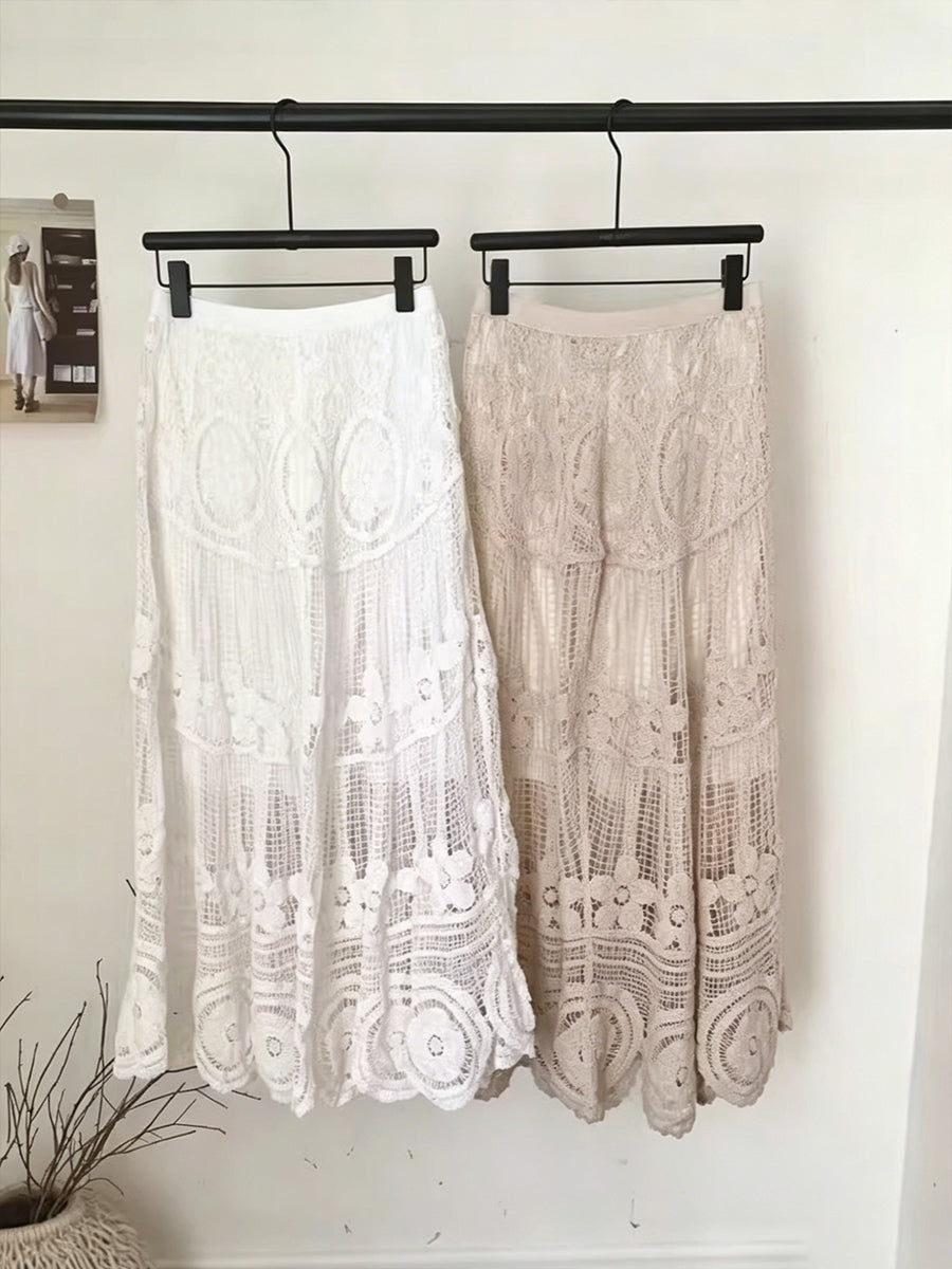 Retro Bohemian-Style Lace Skirt