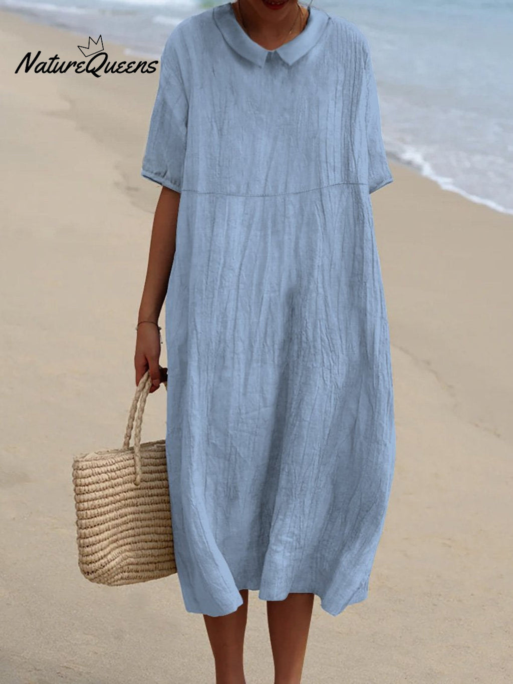 Women's Pocket Linen Dress（Convertible Dress With Front And Back Option）