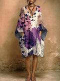 Women's Leopard Print V-neck Pocket Dress