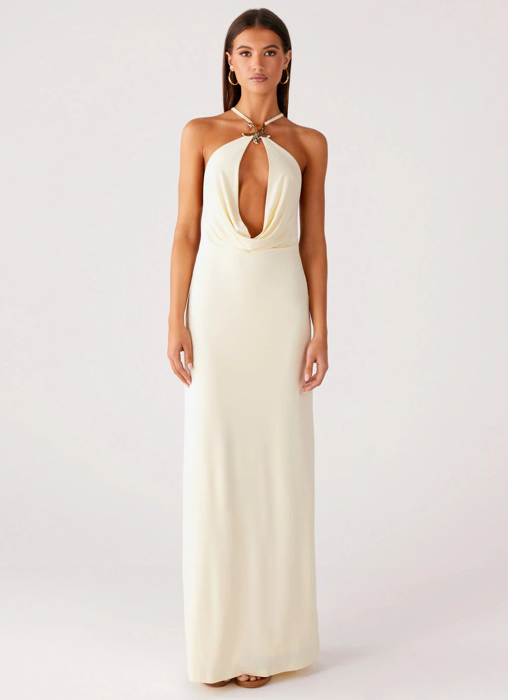 Mistlight Cowl Maxi Dress - Yellow