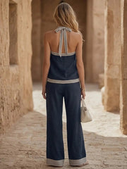 Women's Vacation Style Cotton And Linen Set