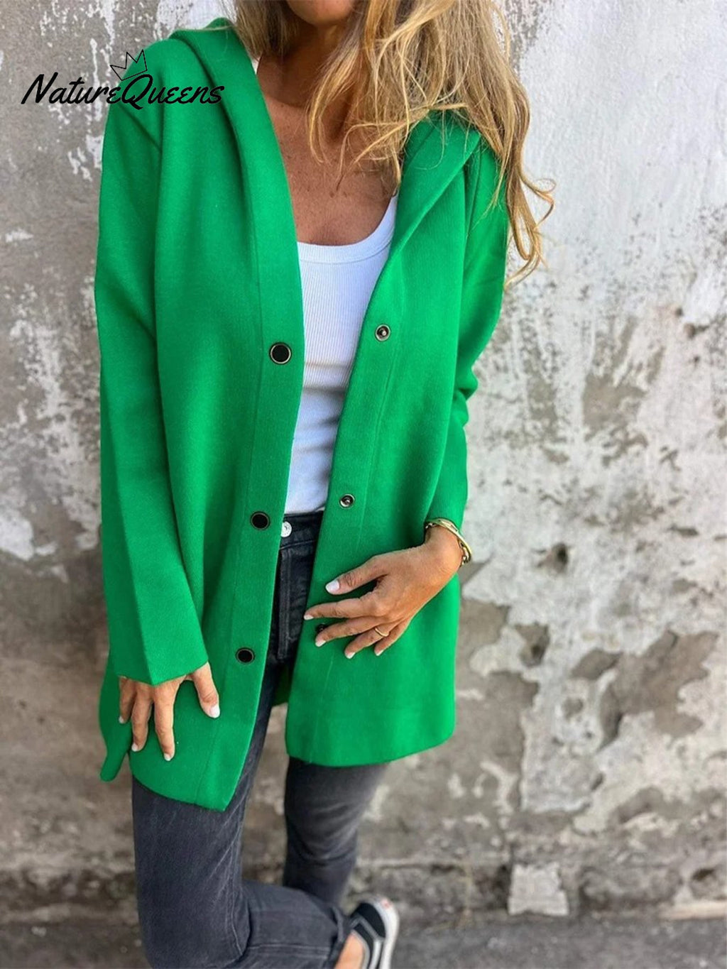 Solid Color Casual Single-breasted Hooded Jacket Jacket