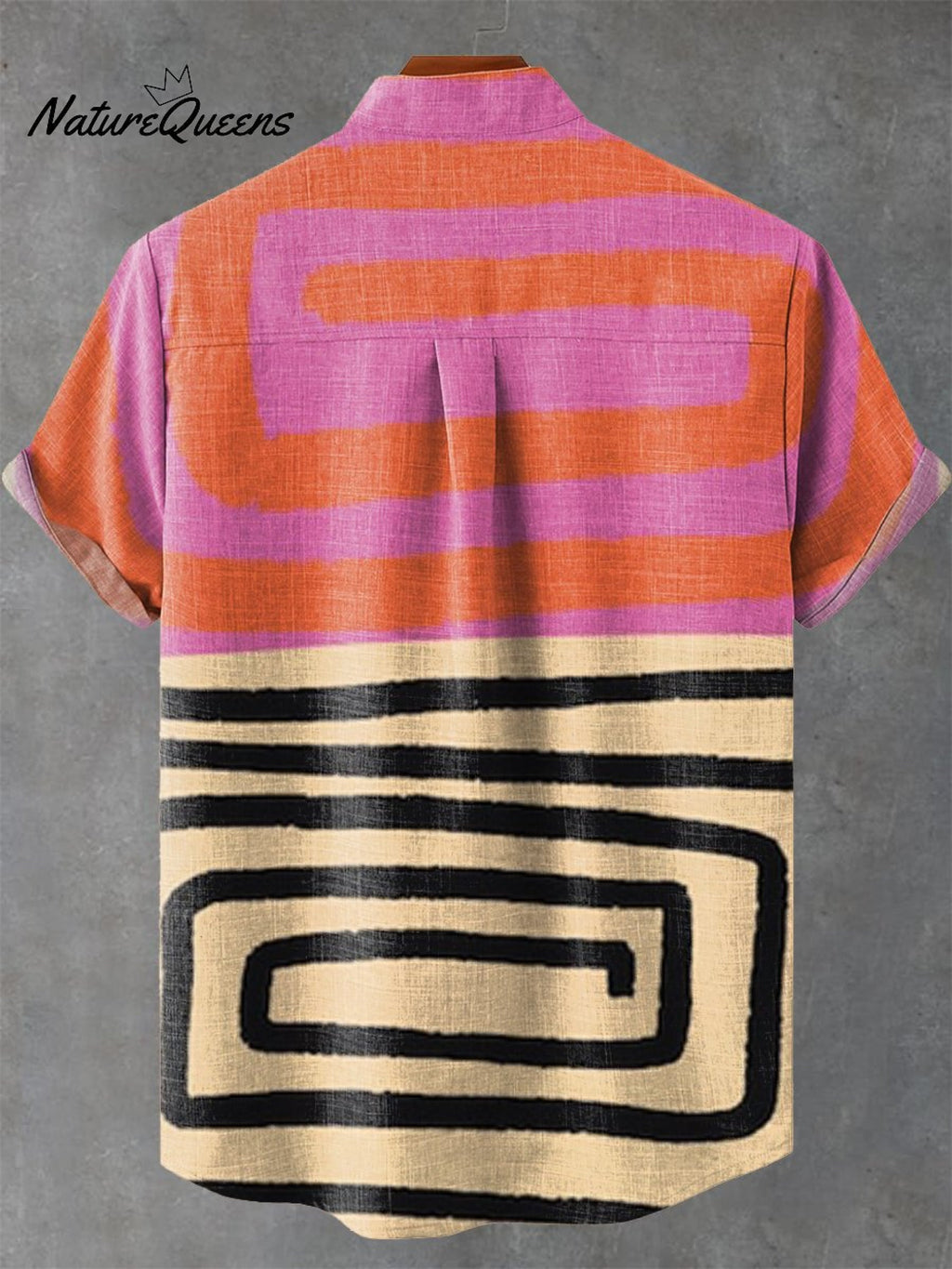 Color-block Abstract Painting Art Vintage Print Casual 100% Cotton Shirt