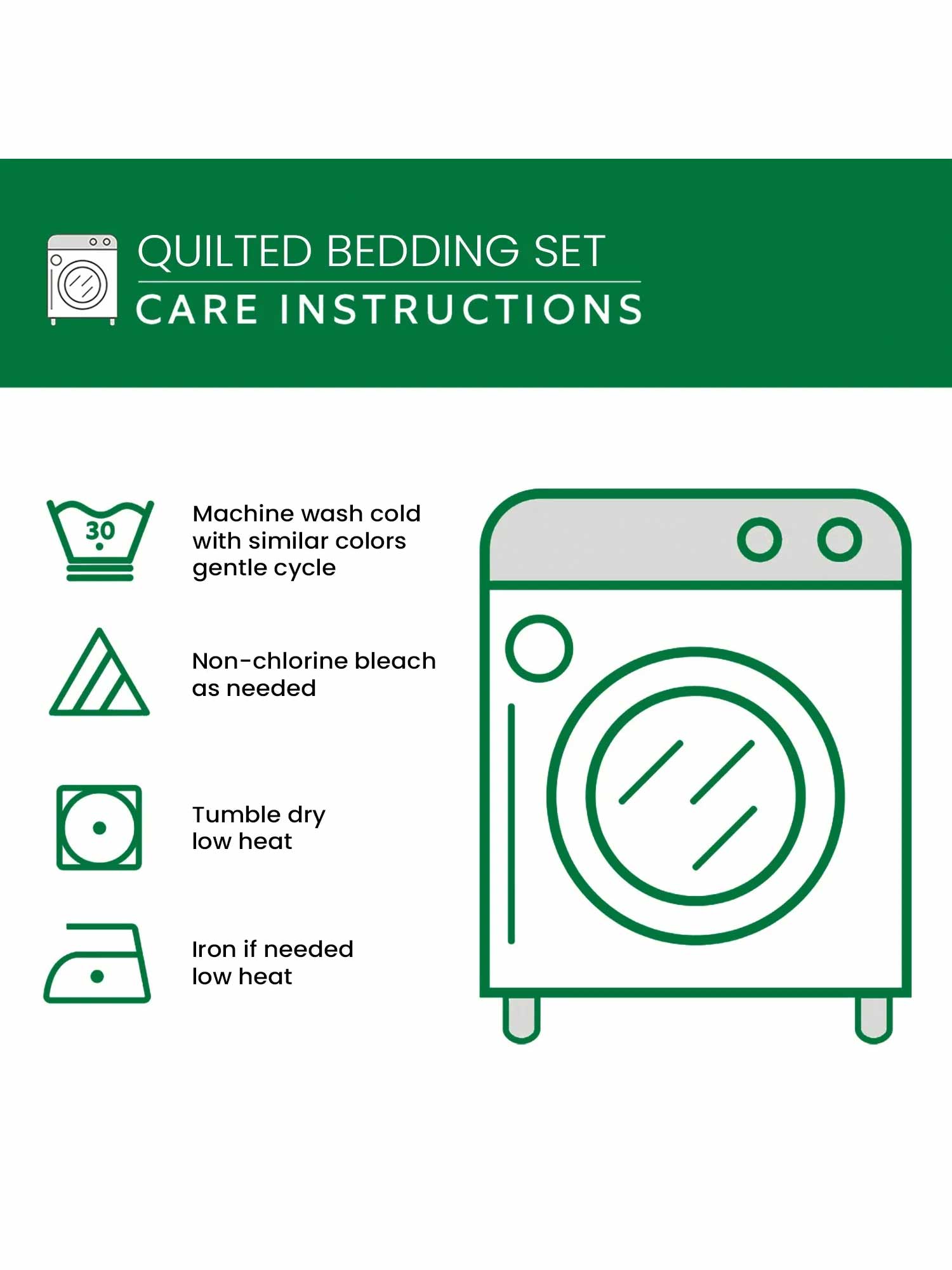 Heritage Patch 3-piece quilted bedding set