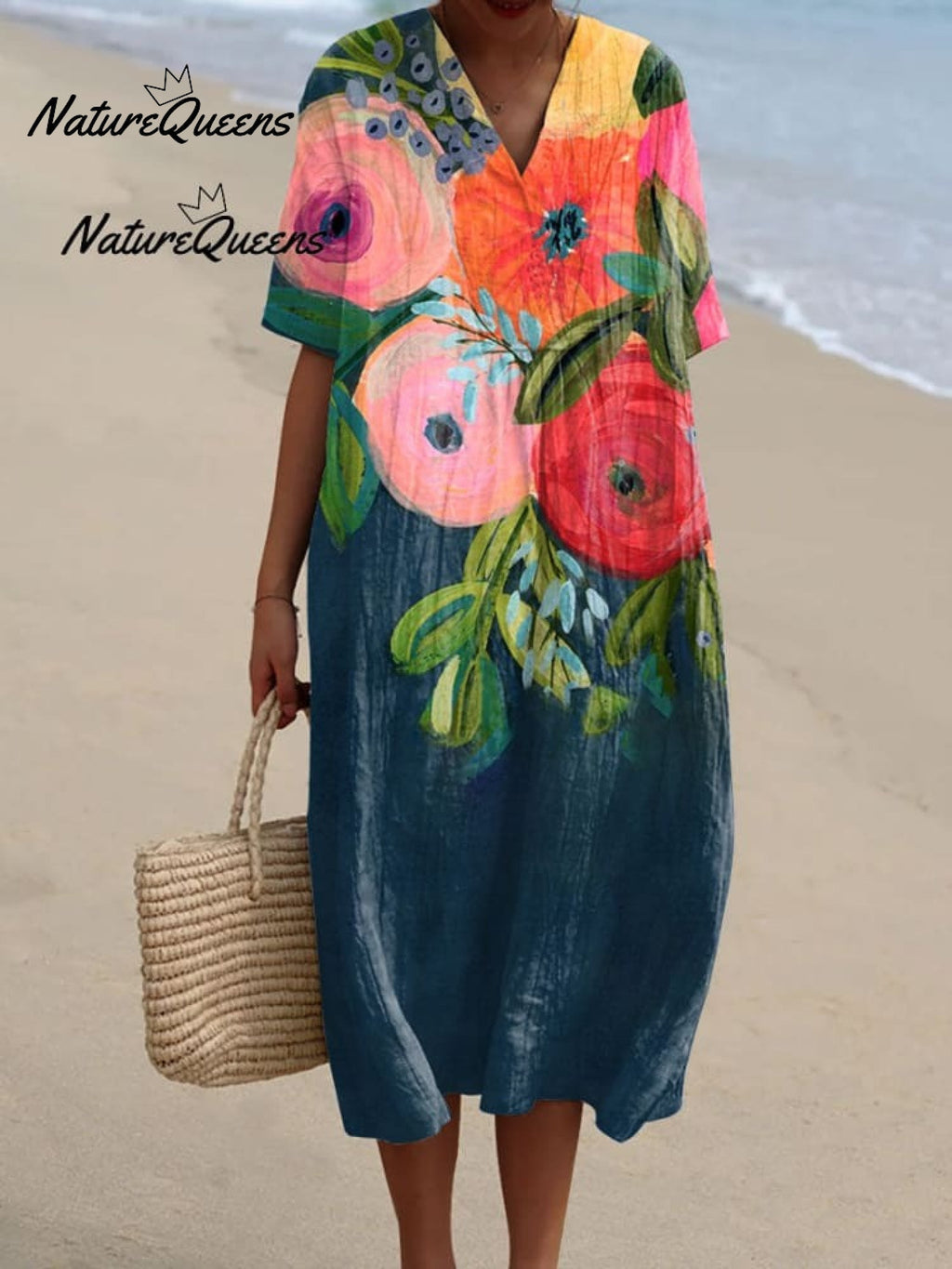 Women'sFloral ArtPrint Casual Cotton Shirt