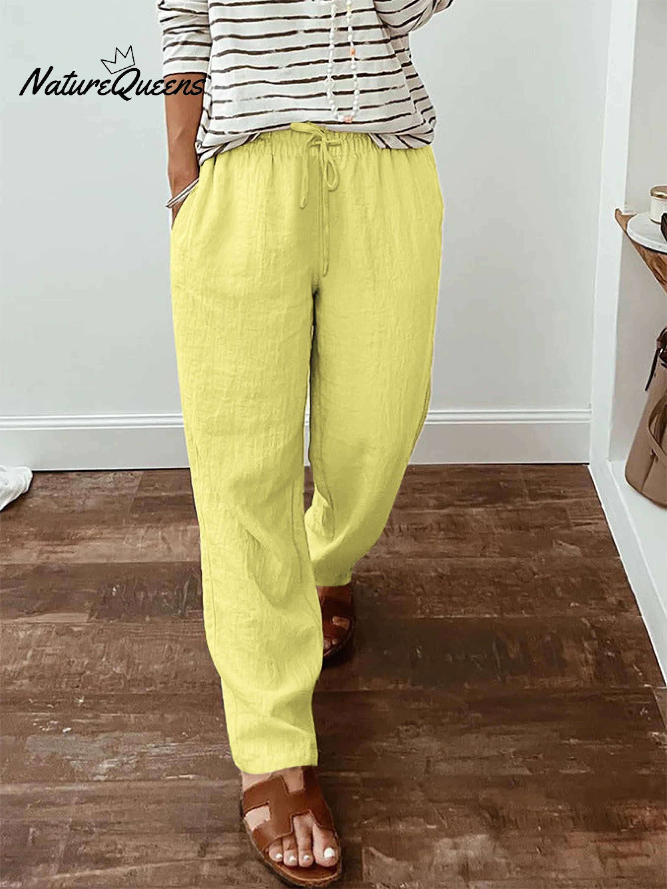 Women'sCotton And Linen Casual Pants