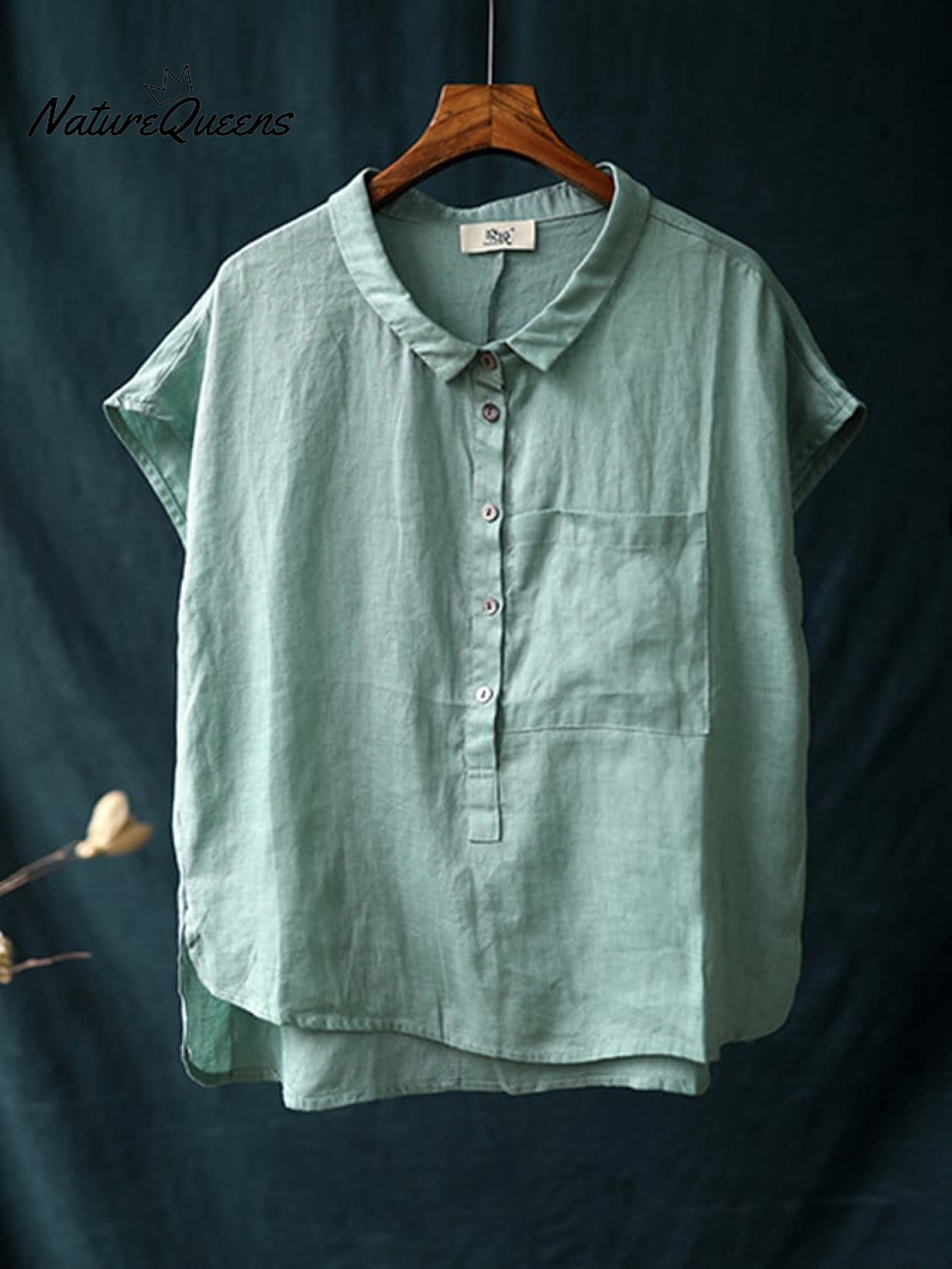 Ladies Casual Sleeveless Shirt With Lapel Button Design