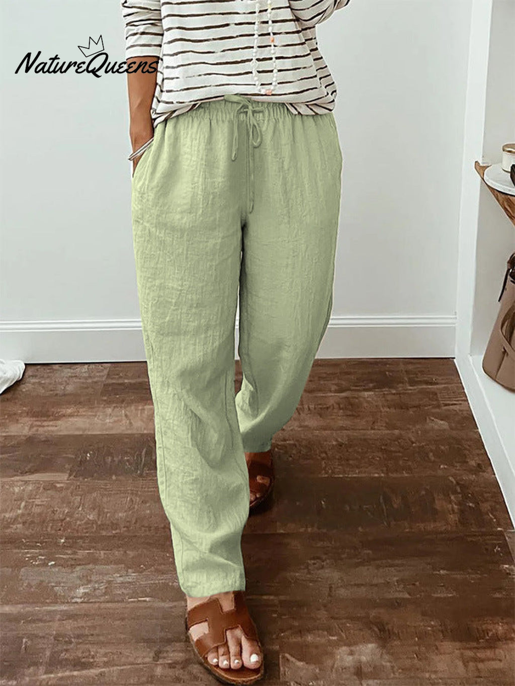 Women'sCotton And Linen Casual Pants