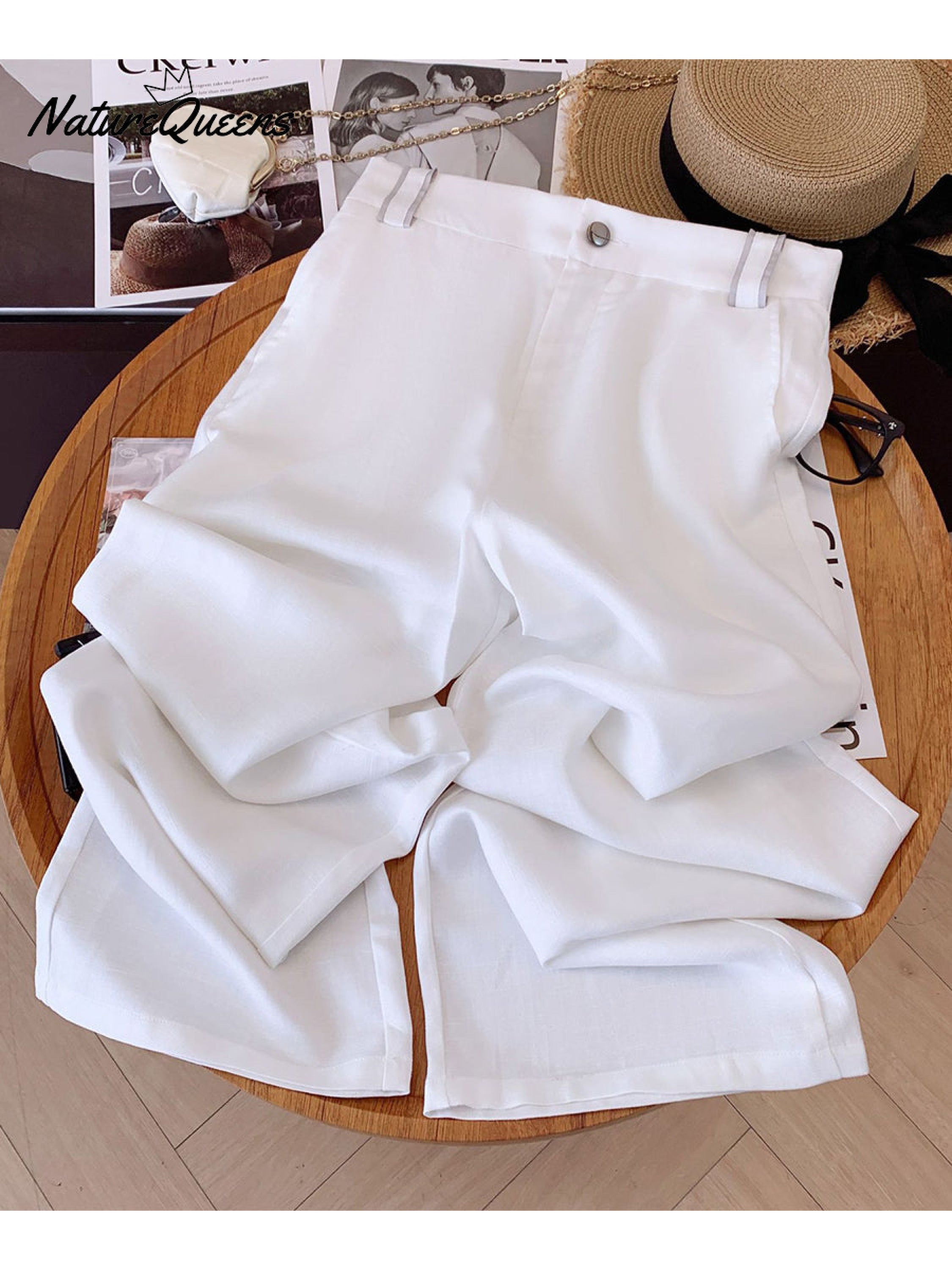 Women's Tencel and Linen Jacquard Pants
