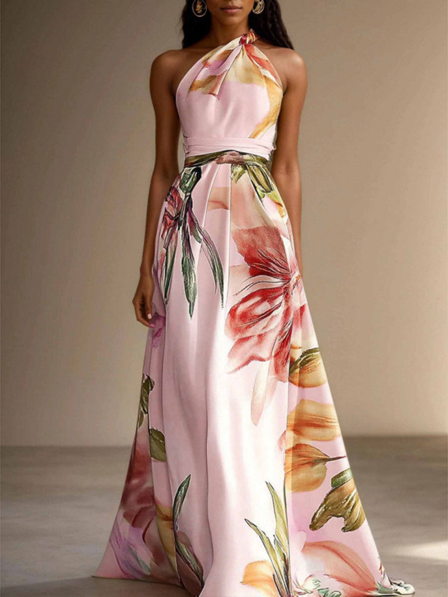 Women's Printed Maxi Vacation Sleeveless Dress