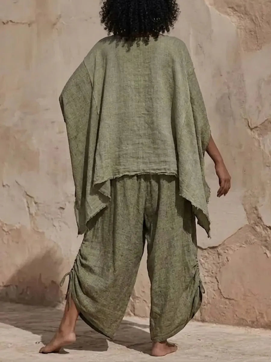 Women's Linen Loose Lazy Ethnic Style Outfit