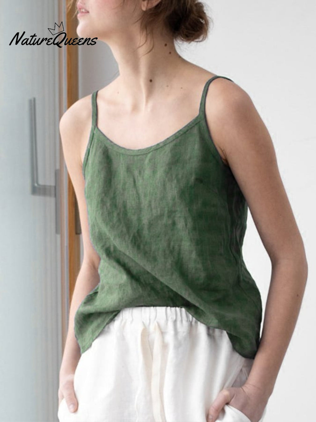 Women's Casual Loose Cotton Linen Suspender Top