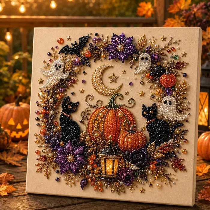 Halloween 5D Diamond Painting Kit with Tools – Ideal Beginner Craft Gift